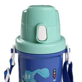 1号仓-西松屋 抗菌材质 宽口结构 一键开盖 儿童直饮水杯 600ml 工作车图案 Smart Angel 耐温性 附可调式肩背带 方便清洗