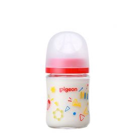 1号仓-贝亲 宽口径母乳亲喂实感 彩绘音乐会耐热玻璃奶瓶 SS号 160ml Pigeon 防胀气