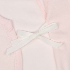 1号仓-阿卡将本铺 100%纯棉 安心柔软 系扣款 初生婴儿连身内衣 6件 小熊小兔图案 淡粉色款 新生儿衣服 婴儿打底内衣