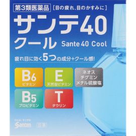 2号仓-参天制药 Sante参天40 cool眼药水滴眼液舒缓视疲劳清凉舒爽缓解干涩视力模糊 清凉感加强 12ml【第3类医药品】【寒冷地区勿拍，易冻结】