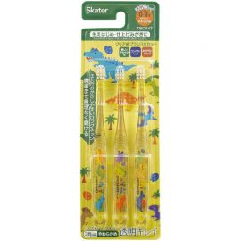 1号仓-斯凯达 柔软刷毛 透明幼儿牙刷 0-3岁用 恐龙图案 3支装 Skater 握感舒适 训练乳牙刷 卡通牙刷