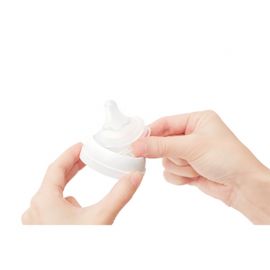 1号仓-贝亲 母乳衔接辅助 易清洗 耐热玻璃奶瓶 SS号 160ml Pigeon 母乳实感系列 防胀气 宽口径 