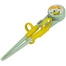 1号仓-斯凯达 分阶段训练设计 防滑处理 3阶段练习 儿童训练筷子 1双 三环款 恐龙造型 Skater 2岁以上适用 耐热安全 柔软硅胶指环