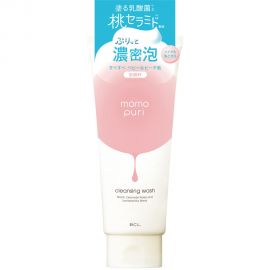 1号仓-BCL momopuri 蜜桃神经酰胺乳酸菌 氨基酸泡沫卸妆洗面奶 150g 丰盈泡沫 温和保湿 滋润紧肤