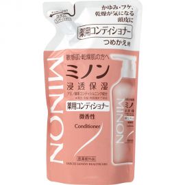 1号仓-第一三共 MINON蜜浓 保湿滋润修护烫染护发素  微香型 替换装380ml 