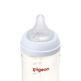 1号仓-贝亲 宽口径母乳亲喂实感 PPSU塑料奶瓶 M号 240ml Pigeon 防摔防胀气