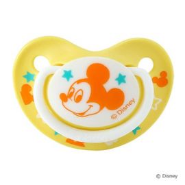 1号仓-贝亲FunFriends 有助牙齿发育 米奇图案安抚奶嘴0~3个月用 S号 1个 Pigeon 舒适吸允安抚入睡【颜色随机发送】