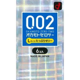 1号仓-冈本 002系列 双倍润滑凝胶 透明无色 大尺寸 避孕套 6个 L码 0.02mm 独立包装 不含天然乳胶 