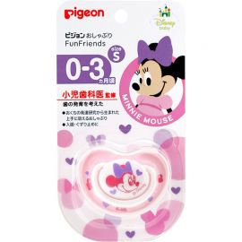 1号仓-贝亲FunFriends 有助牙齿发育 迷妮图案安抚奶嘴0~3个月用 S号 1个 Pigeon 舒适吸允安抚入睡 【颜色随机发送】 
