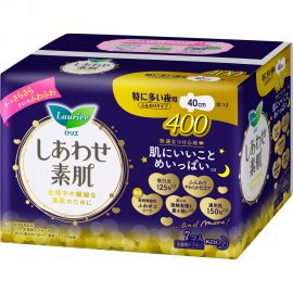 1号仓-Kao花王 Laurier乐而雅 F系列敏感肌超量夜用卫生巾 有护翼 40cm 7片