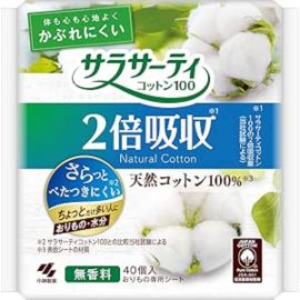 1号仓-小林制药 天然棉面层 高吸收芯体 加倍吸收 轻柔护垫 40片 无香型 全面透气性背层 快速吸收 保持干爽