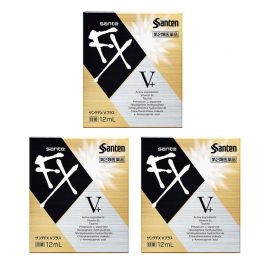 2号仓-参天制药 Sante参天FX V+金瓶装眼药水滴眼液缓解视疲劳消炎干涩视力模糊 12ml 3个装【寒冷地区勿拍，易冻结】