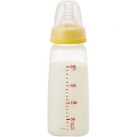 1号仓-贝亲 轻巧便携 耐用安全 塑料婴儿奶瓶 细长型 200ml Pigeon 易清洗 抗摔设计 柔软硅胶奶嘴 方便哺喂