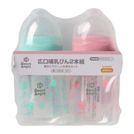 1号仓-西松屋SmartAngel 宽口径婴儿奶瓶 可消毒沸煮 微波炉适用 2个