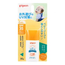 1号仓-贝亲 持久防水防汗清爽不粘腻 宝宝UV防晒霜 SPF35 PA+++ 30g Pigeon 婴儿防晒霜