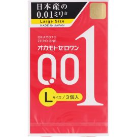 1号仓-冈本 轻薄贴合 易传温感 0.01超薄避孕套 普通润滑 L号 3个 OKAMOTO 不易脱落 无乳胶味 无缝贴合 均一薄 安全套