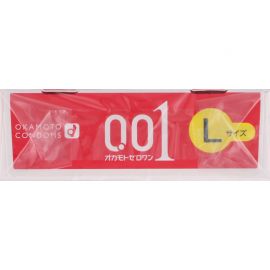 1号仓-冈本 轻薄贴合 易传温感 0.01超薄避孕套 普通润滑 L号 3个 OKAMOTO 不易脱落 无乳胶味 无缝贴合 均一薄 安全套