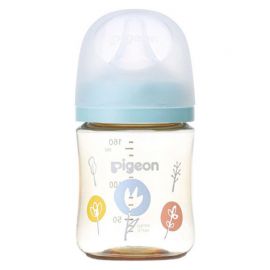 1号仓-贝亲 母乳衔接辅助 轻盈材质 PPSU塑料婴儿奶瓶 花花图案 160ml Pigeon 母乳实感系列 防摔防胀气 易清洗 宽口径