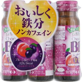 2号仓-Eisai Chocola BB 口服液补铁剂补铁饮 洋李子和桃子风味 50ml×3瓶 Chocola BB 无咖啡因 水果风味 营养补充品