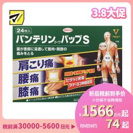 2号仓-兴和万特力 凉感消炎镇痛膏药贴 14×10mm S 24片 【第２类医药品】 KOWA VANTELIN 缓解腰肩关节疼痛扭伤挫伤