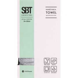 1号仓-西川 晴雅 抗菌防臭快干 可室内晾晒 细长浴巾 银色 34×120cm 1条 今治毛巾 抑制细菌生长 