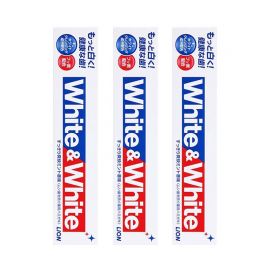 1号仓-LION 狮王 WHITE&WHITE 特效去渍去黄去口臭 口气清新美白牙膏 薄荷香150g 3个装