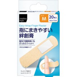 2号仓-松本清 matsukiyo 易于贴合创可贴 无纺布制透气防闷热 紧密贴合指尖关节 M号(19×72mm）20片