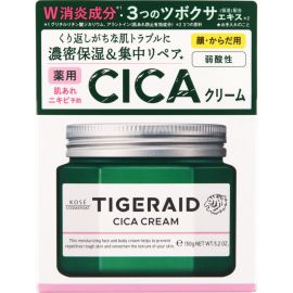 1号仓-高丝TIGERAID 弱酸性预防痘痘 虎头积雪草霜面霜 150g KOSE 保湿舒缓干燥肌