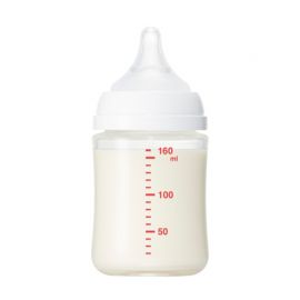 1号仓-贝亲 母乳衔接辅助 易清洗 耐热玻璃奶瓶 SS号 160ml Pigeon 母乳实感系列 防胀气 宽口径 