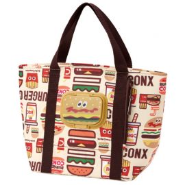 1号仓-斯凯达 保冷保温便当袋 汉堡包图案 1个 Skater 带纸巾收纳 饭盒手提袋 Burger Conx