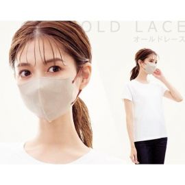 1号仓-La Bella 时尚撞色耳绳 3D小颜立体口罩 蕾丝花边色＋暗玫瑰色 11号 10片