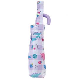 1号仓-斯凯达 晴雨两用 遮光遮热 附带反光条 儿童折叠雨伞 1把 甜点恐龙图案 防紫外线UPF50+ Skater 附收纳袋 内置姓名标签