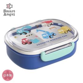 1号仓-西松屋 耐热材质 抗菌便当盒饭盒 360ml 工程车图案 1个 午餐盒 轻巧便携 抗菌设计 卡通饭盒 带分格