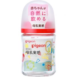 1号仓-贝亲 宽口径母乳亲喂实感 彩绘音乐会耐热玻璃奶瓶 SS号 160ml Pigeon 防胀气