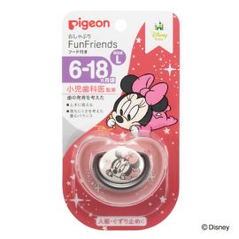 1号仓-贝亲FunFriends 有助牙齿发育 迷妮图案安抚奶嘴6~18个月用 L号 1个  Pigeon 舒适吸允安抚入睡 【颜色随机发送】