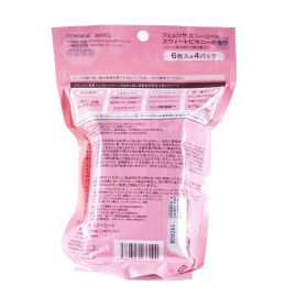 1号仓-松本清FEMRISA 亮白滋润私处专用洁肤湿巾 牡丹花香味 24片 女性护理 适用婴儿 可冲入马桶 柔软无纺布 温和去污