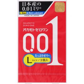 1号仓-冈本 轻薄倍润贴合 易传温感 0.01超薄避孕套 超润滑 L码 3个 OKAMOTO 不易脱落 无乳胶味 无缝贴合 均一薄 安全套