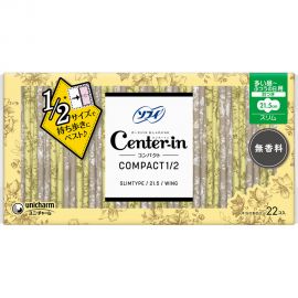 1号仓-UNICHARM尤妮佳 SOFY苏菲 centerin1/2小口袋系列超薄便携无香量多日用卫生巾 215mm 22片