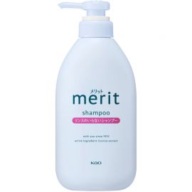 1号仓-花王merit 一瓶洗护 预防头屑瘙痒 保湿水润 甘草精华 二合一洗发水 450ml 温和配方 不含防腐剂 无添加 免护发素