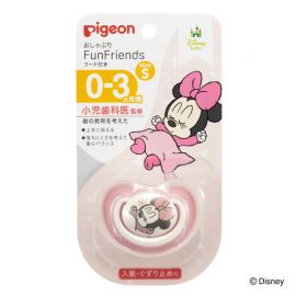 1号仓-贝亲FunFriends 有助牙齿发育 迷妮图案安抚奶嘴0~3个月用 S号 1个 Pigeon 舒适吸允安抚入睡 【颜色随机发送】 