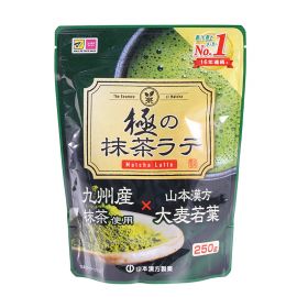 2号仓-松本清matsukiyo 加入大麦若叶粉 风味清香 自然回甘 抹茶拿铁冲泡粉 250g 山本汉方 冷热皆宜 使用九州产抹茶