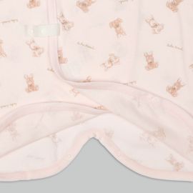 1号仓-阿卡将本铺 100%纯棉 安心柔软 系扣款 初生婴儿连身内衣 6件 小熊小兔图案 淡粉色款 新生儿衣服 婴儿打底内衣