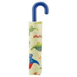 1号仓-斯凯达 坚固轻巧 附带反光条 防夹手开关 儿童折叠雨伞 1把 恐龙图案Skater 附收纳袋 内置姓名标签 