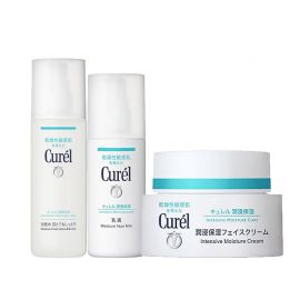 1号仓-Curel珂润 润浸保湿 水乳霜套装 化妆水Ⅲ(滋润型) 150ml+乳液 120ml+滋养乳霜 40g