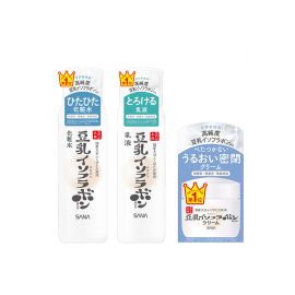 1号仓-莎娜 豆乳水润滋养 保湿防干燥 清润水感化妆水 200ml 清爽型＋乳液 150ml＋面霜 50g SANA 豆乳发酵液+高纯度豆乳异黄酮 深入角质层 不粘腻 质地轻盈 不黏腻 肌理调理 【寒冷地区慎拍，易冻结】
