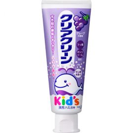 1号仓-Kao花王 clear clean儿童牙膏 幼儿清洁防蛀护齿防龋齿木糖醇固齿 葡萄味 70g 