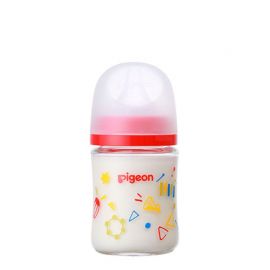 1号仓-贝亲 母乳衔接辅助 易清洗 耐热玻璃奶瓶 音乐会图案 SS号 160ml Pigeon 母乳实感系列 防胀气 宽口径 