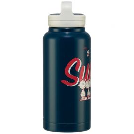 1号仓-斯凯达 大容量 双层结构设计 保温保冷 不锈钢保温杯 1000ml 1个 史努比打棒球图案 Skater 广口设计 冷热皆宜 旋盖式带手柄瓶盖