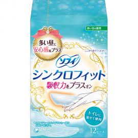1号仓-UNICHARM尤妮佳 SOFY苏菲 经期量多防漏超吸收卫生巾替换垫卫生巾伴侣 可冲马桶 12枚