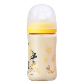 1号仓-贝亲 母乳衔接辅助 轻盈材质 塑料婴儿奶瓶 米奇图案 240ml Pigeon  母乳实感系列  迪士尼联名 容易清洗 顺畅喂养
